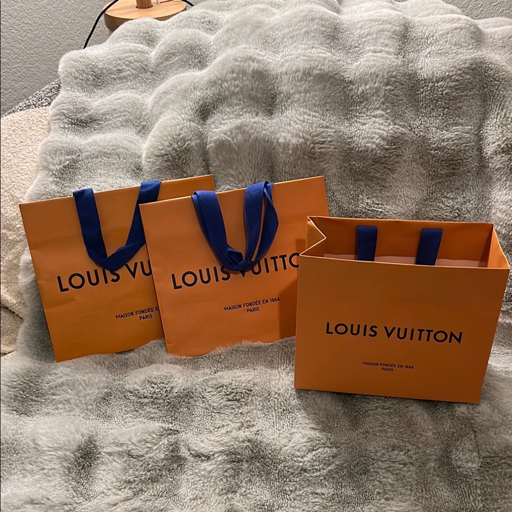 Louis Vuitton Orange Shopping Bags for all 3